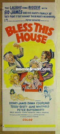 p106 BLESS THIS HOUSE Australian daybill movie poster '72 English sex!