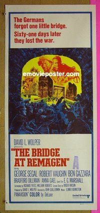 p118 BRIDGE AT REMAGEN Australian daybill movie poster '69 George Segal