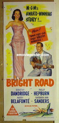 p121 BRIGHT ROAD Australian daybill movie poster '53 Dorothy Dandridge