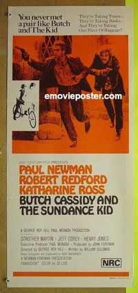 p127 BUTCH CASSIDY & THE SUNDANCE KID Australian daybill movie poster R70s