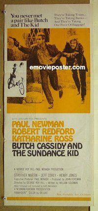 p126 BUTCH CASSIDY & THE SUNDANCE KID Australian daybill movie poster #1 '69