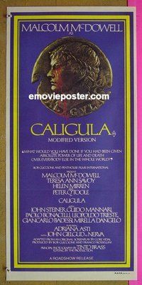 p132 CALIGULA Australian daybill movie poster '80 McDowell, Guccione
