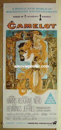 p133 CAMELOT Australian daybill movie poster '68 Richard Harris, Redgrave