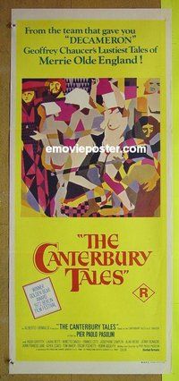 p135 CANTERBURY TALES Australian daybill movie poster '71 Pier Pasolini