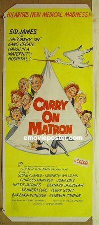 p145 CARRY ON MATRON Australian daybill movie poster '72 English sex!