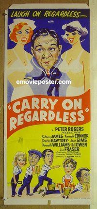 p146 CARRY ON REGARDLESS Australian daybill movie poster '63 English sex!