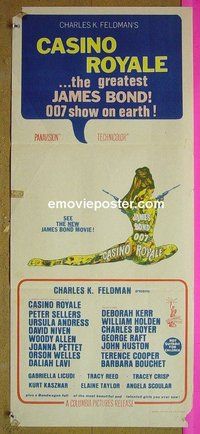p149 CASINO ROYALE Australian daybill movie poster '67 Bond spoof!
