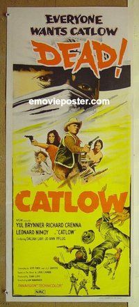 p153 CATLOW Australian daybill movie poster '71 Yul Brynner, Leonard Nimoy
