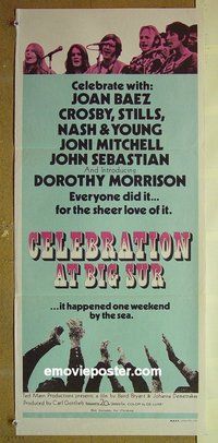 p154 CELEBRATION AT BIG SUR Australian daybill movie poster '71 Baez, Crosby
