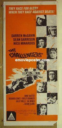 p155 CHALLENGERS Australian daybill movie poster '70 Grand Prix!