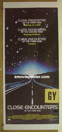 p172 CLOSE ENCOUNTERS OF THE 3rd KIND Australian daybill movie poster '77