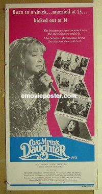 p173 COAL MINER'S DAUGHTER Australian daybill movie poster '80 Sissy Spacek