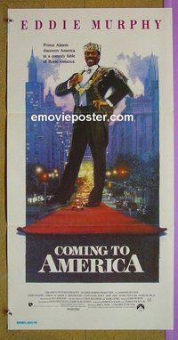 p176 COMING TO AMERICA Australian daybill movie poster '88 Eddie Murphy