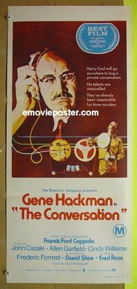 p182 CONVERSATION Australian daybill movie poster '74 Gene Hackman, Coppola