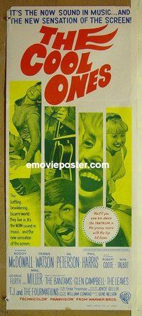 p183 COOL ONES Australian daybill movie poster '67 Roddy McDowall