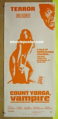 p189 COUNT YORGA VAMPIRE Australian daybill movie poster R70s Quarry,AIP
