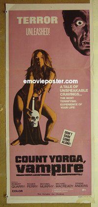 p188 COUNT YORGA VAMPIRE Australian daybill movie poster '70 Quarry, AIP