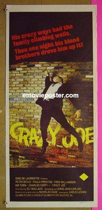 p193 CRAZY JOE Australian daybill movie poster '74 Mafia, Peter Boyle