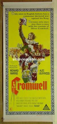 p196 CROMWELL Australian daybill movie poster '70 Richard Harris, Guinness