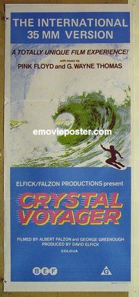 p200 CRYSTAL VOYAGER Australian daybill movie poster '72 surfing!