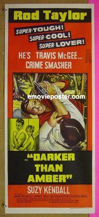 p205 DARKER THAN AMBER Australian daybill movie poster '70 Rod Taylor