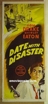 p208 DATE WITH DISASTER Australian daybill movie poster '58 'love-hungry'