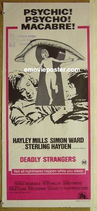 p211 DEADLY STRANGERS Australian daybill movie poster '74 Hayley Mills