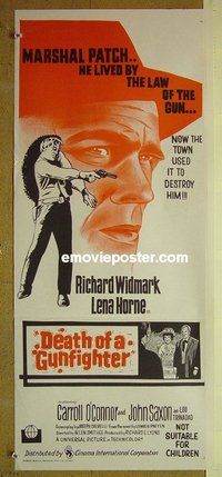 p212 DEATH OF A GUNFIGHTER Australian daybill movie poster R70s Widmark