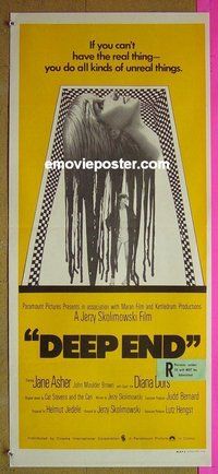p216 DEEP END Australian daybill movie poster '71 Jerzy Skolimowski