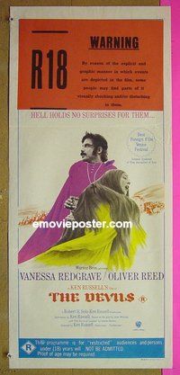 p223 DEVILS Australian daybill movie poster '71 Ken Russell X-rated!