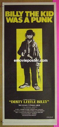 p229 DIRTY LITTLE BILLY Australian daybill movie poster '72 Michael Pollard