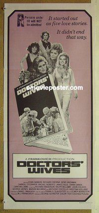 p233 DOCTORS' WIVES Australian daybill movie poster '71 Dyan Cannon