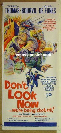 p236 DON'T LOOK NOW WE'RE BEING SHOT AT Australian daybill movie poster '66