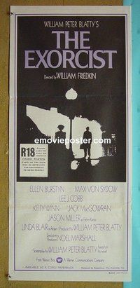 p259 EXORCIST Australian daybill movie poster '74 Friedkin, Von Sydow