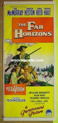 p264 FAR HORIZONS Australian daybill movie poster '55 MacMurray, Heston