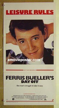 p269 FERRIS BUELLER'S DAY OFF Australian daybill movie poster '86 Broderick