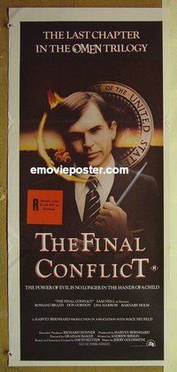 p533 OMEN 3 - THE FINAL CONFLICT Australian daybill movie poster '81 Neill
