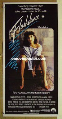 p277 FLASHDANCE Australian daybill movie poster '83 Jennifer Beals