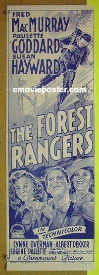 p292 FOREST RANGERS Australian daybill movie poster '42 Fred MacMurray