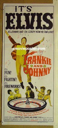 p297 FRANKIE & JOHNNY Australian daybill movie poster '66 Elvis Presley