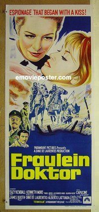 p298 FRAULEIN DOKTOR Australian daybill movie poster '69 Suzy Kendall