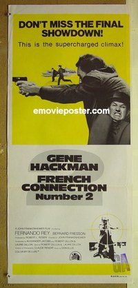 p300 FRENCH CONNECTION 2 Australian daybill movie poster '75 Gene Hackman