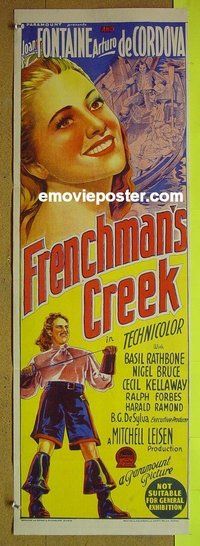 p301 FRENCHMAN'S CREEK Australian daybill movie poster '44 Joan Fontaine