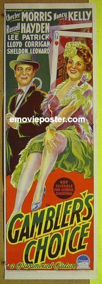 p314 GAMBLER'S CHOICE Australian daybill movie poster '44 Chester Morris