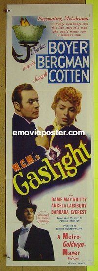 p315 GASLIGHT Australian daybill movie poster '44 Bergman, Cotten, Boyer