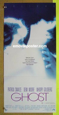 p320 GHOST Australian daybill movie poster '90 Swayze, Demi Moore