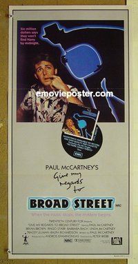 p325 GIVE MY REGARDS TO BROAD STREET Australian daybill movie poster '84