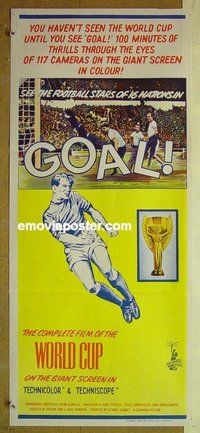 p328 GOAL THE WORLD CUP Australian daybill movie poster '66 soccer!