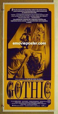 p339 GOTHIC Australian daybill movie poster '87 Byrne, Sands
