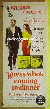 p347 GUESS WHO'S COMING TO DINNER Australian daybill movie poster '67 Tracy